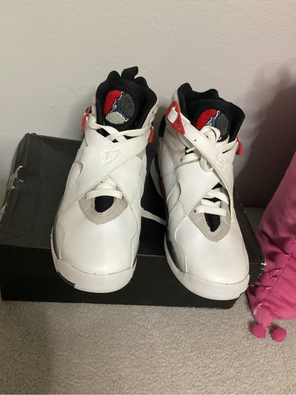 Air Jordan NIB 8 Retro Bugs Bunny Red White Black Y5.5 ~W7 Dead-stock